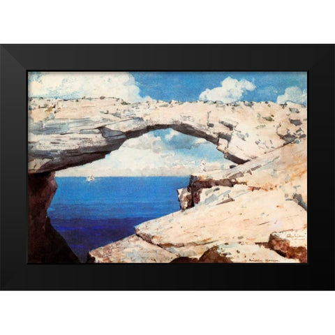 Glass Windows Bahamas Black Modern Wood Framed Art Print by Homer, Winslow