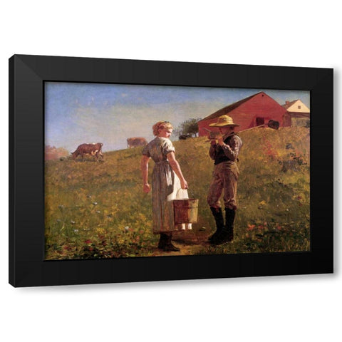 Gloucester Farm Black Modern Wood Framed Art Print by Homer, Winslow