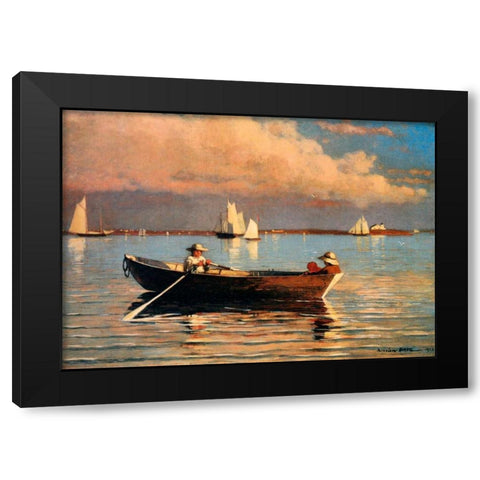 Glouchester Harbor Black Modern Wood Framed Art Print by Homer, Winslow