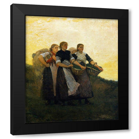 Hark The Lark Black Modern Wood Framed Art Print by Homer, Winslow