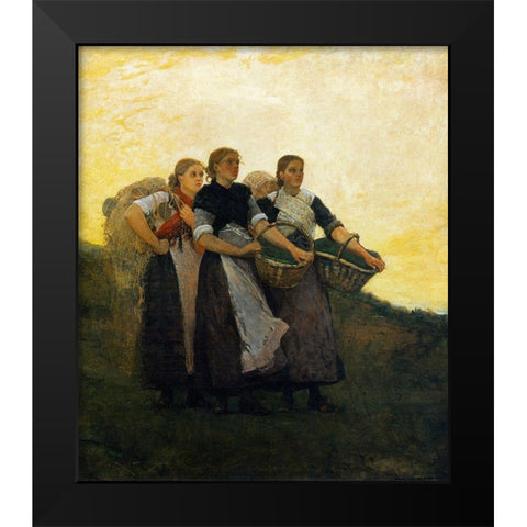 Hark The Lark Black Modern Wood Framed Art Print by Homer, Winslow