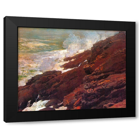 High Cliff Coast Of Maine Black Modern Wood Framed Art Print by Homer, Winslow