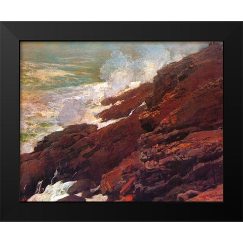 High Cliff Coast Of Maine Black Modern Wood Framed Art Print by Homer, Winslow