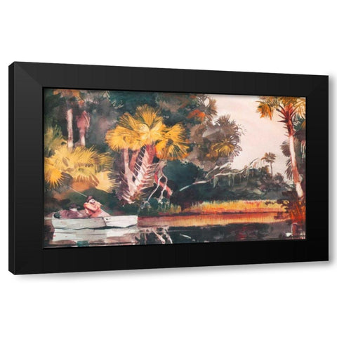 Homosassa Jungle Black Modern Wood Framed Art Print with Double Matting by Homer, Winslow