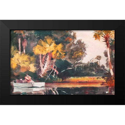 Homosassa Jungle Black Modern Wood Framed Art Print by Homer, Winslow