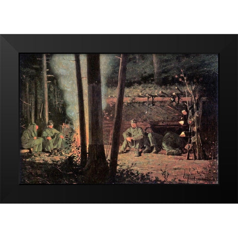 In Front Of Yorktown Black Modern Wood Framed Art Print by Homer, Winslow