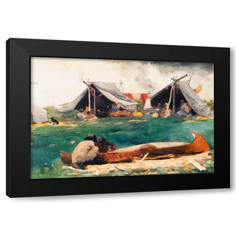 Montagnais Indians Black Modern Wood Framed Art Print with Double Matting by Homer, Winslow