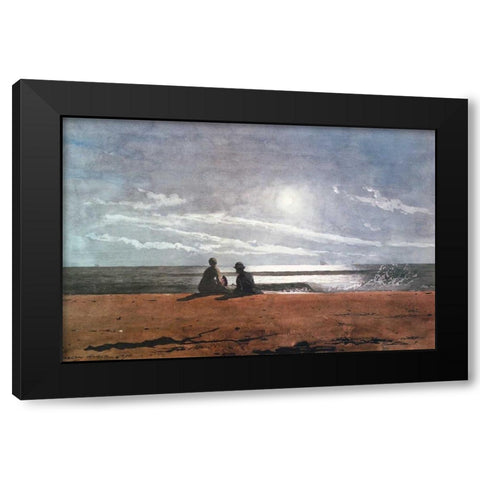 Moonlight 1874 Black Modern Wood Framed Art Print with Double Matting by Homer, Winslow