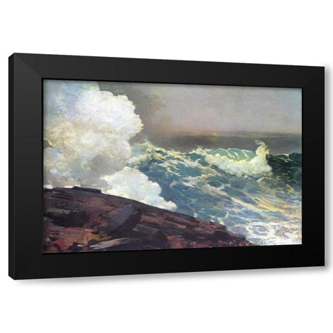 Northeaster Black Modern Wood Framed Art Print by Homer, Winslow