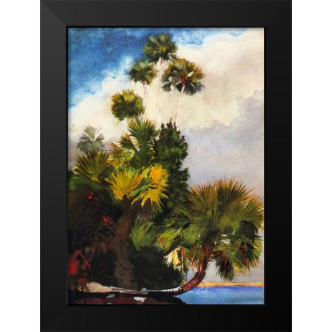 Palm Trees Florida Black Modern Wood Framed Art Print by Homer, Winslow