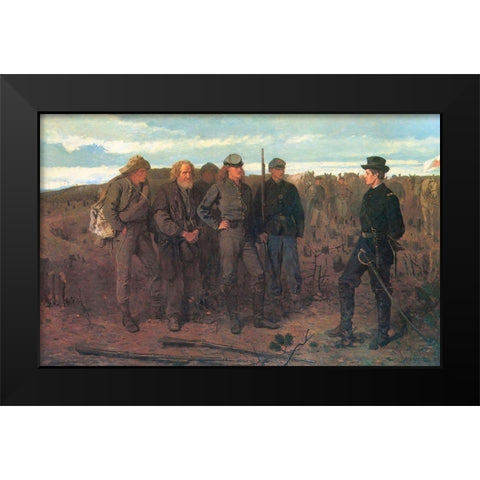 Prisoners From The Front Black Modern Wood Framed Art Print by Homer, Winslow