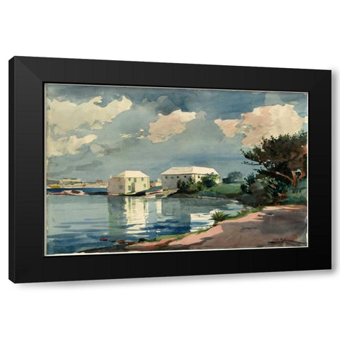 Salt Kettle Bermuda Black Modern Wood Framed Art Print with Double Matting by Homer, Winslow