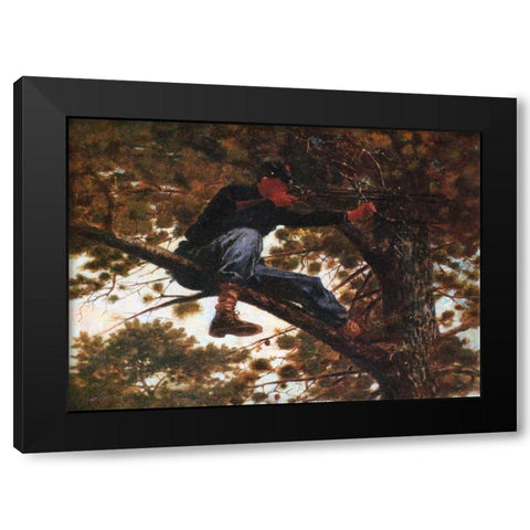 Sharpshooter Black Modern Wood Framed Art Print by Homer, Winslow