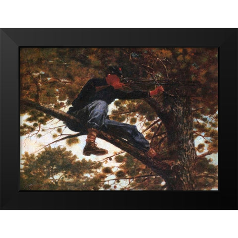 Sharpshooter Black Modern Wood Framed Art Print by Homer, Winslow