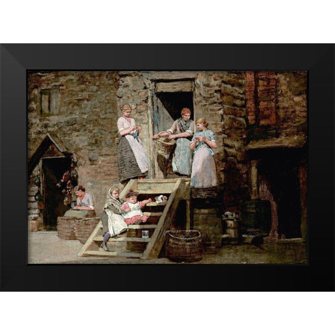 Sparrow Hall Black Modern Wood Framed Art Print by Homer, Winslow