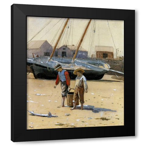The Basket Of Clams 1873 Black Modern Wood Framed Art Print with Double Matting by Homer, Winslow