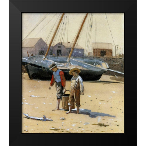 The Basket Of Clams 1873 Black Modern Wood Framed Art Print by Homer, Winslow