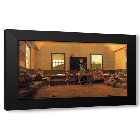 The Country School Black Modern Wood Framed Art Print by Homer, Winslow
