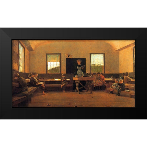 The Country School Black Modern Wood Framed Art Print by Homer, Winslow