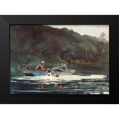 The End Of The Hunt Black Modern Wood Framed Art Print by Homer, Winslow