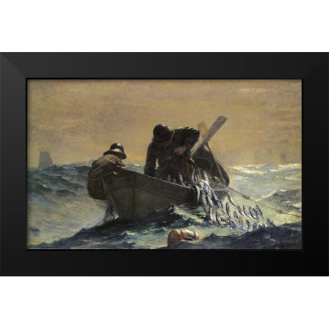 The Herring Net Black Modern Wood Framed Art Print by Homer, Winslow