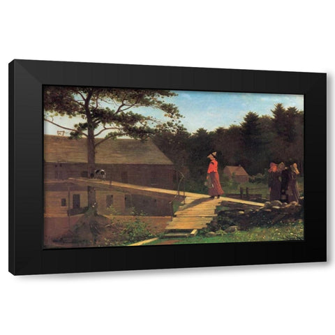The Morning Bell Black Modern Wood Framed Art Print with Double Matting by Homer, Winslow