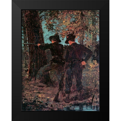 The Sharpshooters Black Modern Wood Framed Art Print by Homer, Winslow