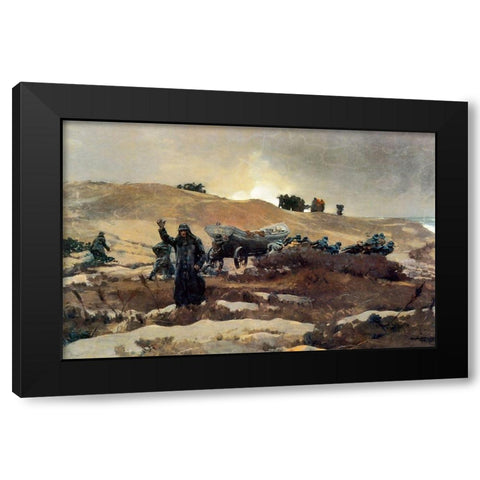The Wreck Black Modern Wood Framed Art Print with Double Matting by Homer, Winslow
