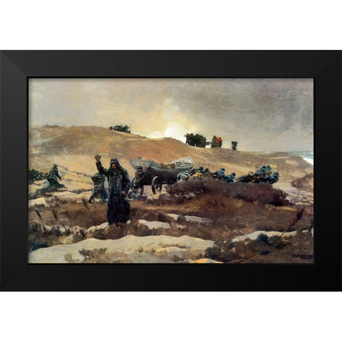 The Wreck Black Modern Wood Framed Art Print by Homer, Winslow