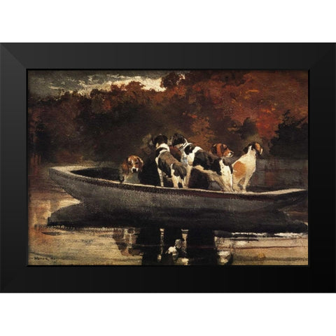 Waiting For The Start Black Modern Wood Framed Art Print by Homer, Winslow