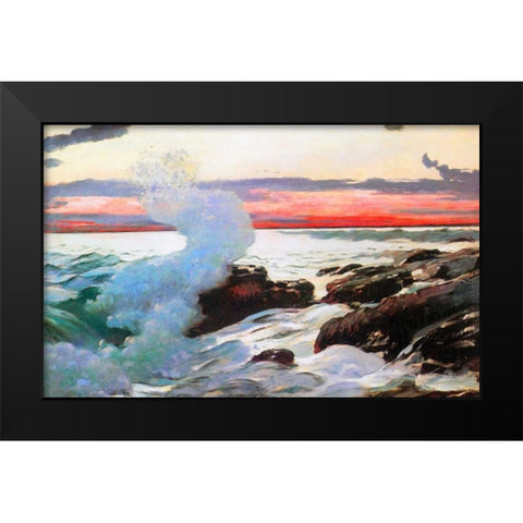 West Point Prouts Neck 1900 Black Modern Wood Framed Art Print by Homer, Winslow