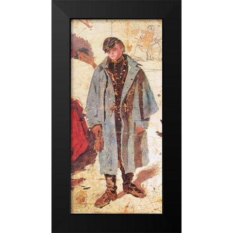 Young Soldier Black Modern Wood Framed Art Print by Homer, Winslow