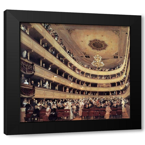 Auditorium Of The Old Burgtheater 1888 Black Modern Wood Framed Art Print with Double Matting by Klimt, Gustav