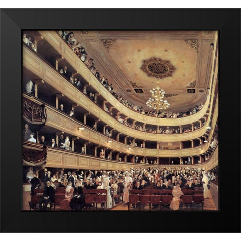 Auditorium Of The Old Burgtheater 1888 Black Modern Wood Framed Art Print by Klimt, Gustav