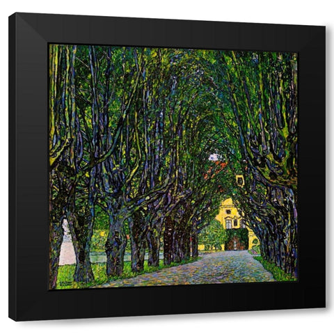 Avenue In Schloss Kammer Park 1913 Black Modern Wood Framed Art Print with Double Matting by Klimt, Gustav