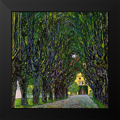Avenue In Schloss Kammer Park 1913 Black Modern Wood Framed Art Print by Klimt, Gustav