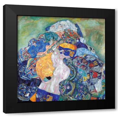 Baby 1917 Black Modern Wood Framed Art Print with Double Matting by Klimt, Gustav