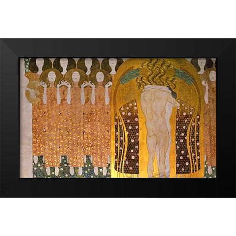 Beethoven Frieze (detail)1902 Black Modern Wood Framed Art Print by Klimt, Gustav