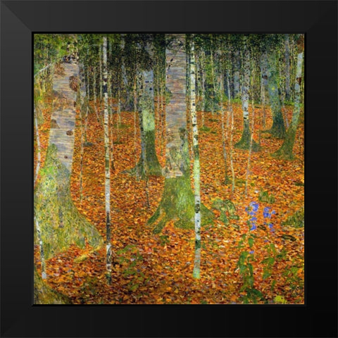 Birch Wood 1903 Black Modern Wood Framed Art Print by Klimt, Gustav