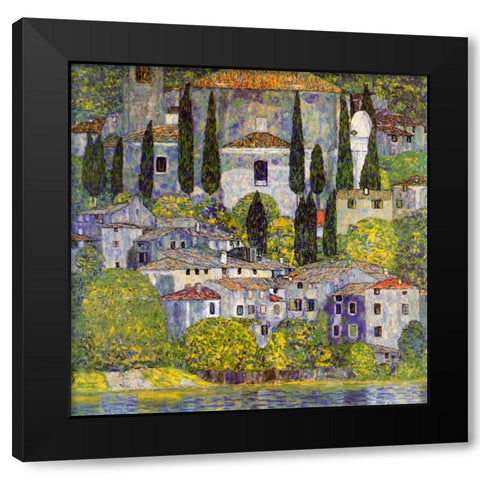 Church At Cassone Sul Garda Black Modern Wood Framed Art Print with Double Matting by Klimt, Gustav
