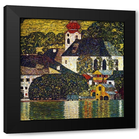 Church At Unterach On The Attersee Black Modern Wood Framed Art Print with Double Matting by Klimt, Gustav