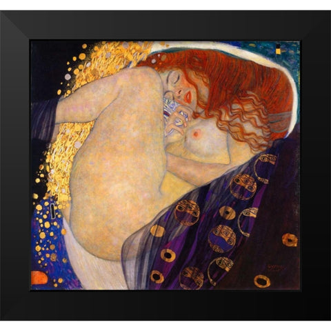 Danae 1908 Black Modern Wood Framed Art Print by Klimt, Gustav