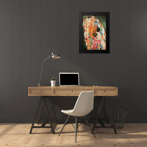 Death And Life 2 Black Modern Wood Framed Art Print by Klimt, Gustav