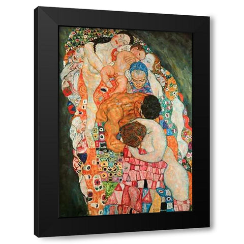 Death And Life 2 Black Modern Wood Framed Art Print with Double Matting by Klimt, Gustav