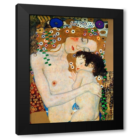 Die Drei Lebensalter Black Modern Wood Framed Art Print by Klimt, Gustav