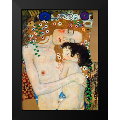 Die Drei Lebensalter Black Modern Wood Framed Art Print by Klimt, Gustav