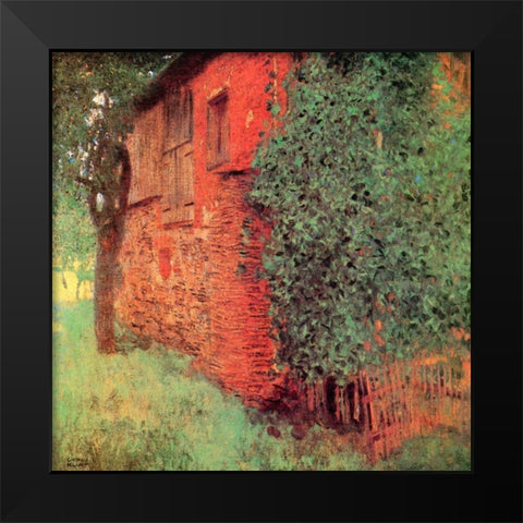 Farmhouse At Kammer Black Modern Wood Framed Art Print by Klimt, Gustav