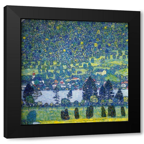 Forest Slope In Unterach On The Attersee 1917 Black Modern Wood Framed Art Print with Double Matting by Klimt, Gustav