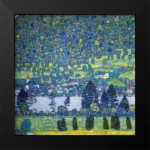 Forest Slope In Unterach On The Attersee 1917 Black Modern Wood Framed Art Print by Klimt, Gustav