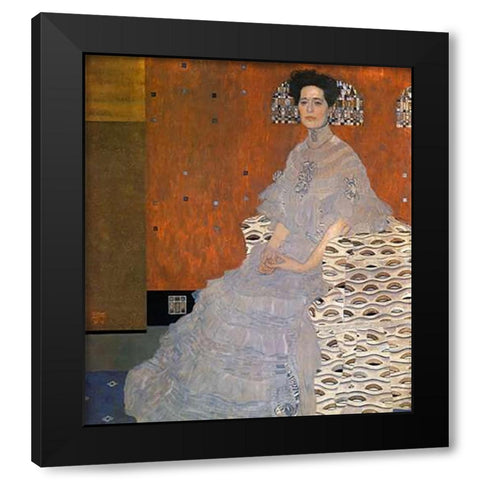 Fritza Riedler 1906 Black Modern Wood Framed Art Print with Double Matting by Klimt, Gustav